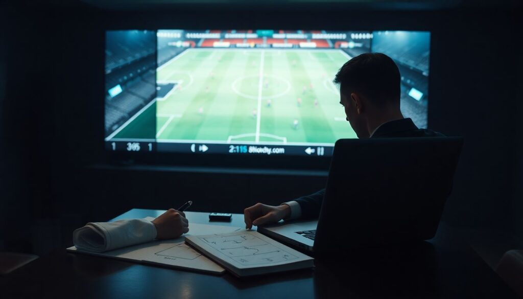 Тактика матча и голевые шаги в текстовом формате - иллюстрация